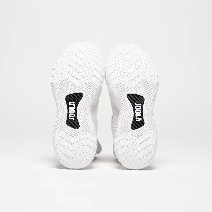 Mặt đế đôi giày pickleball nữ JOOLA R4LLy (White) nhìn từ dưới