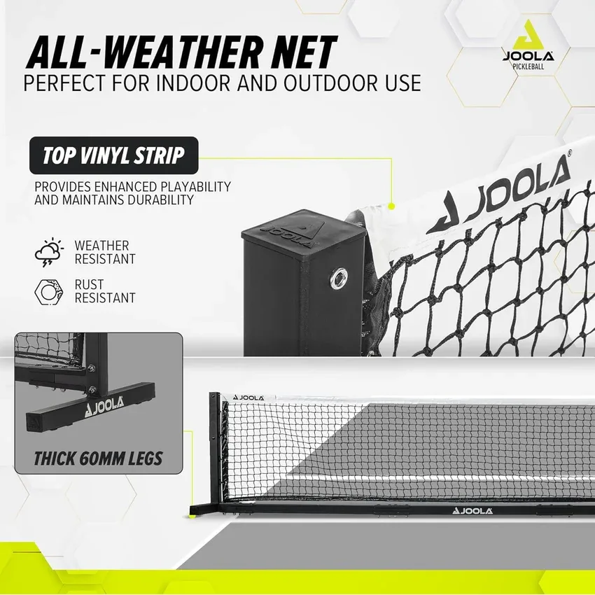 Dải vinyl và cáp ở mép trên lưới JOOLA Pro Pickleball Net (S)