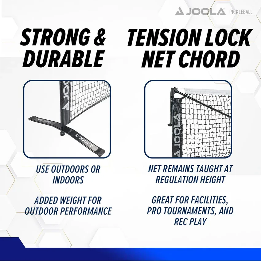 Ảnh JOOLA về dây căng lưới có khoá giữ chiều cao chuẩn của Symmetry
