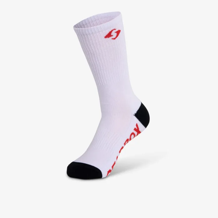 Tất pickleball Gearbox Crew Socks - White/Red