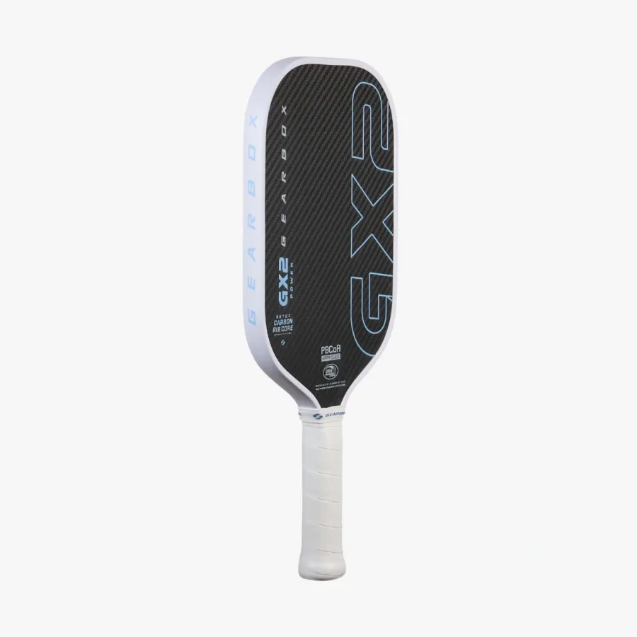 GX2 Power Elongated Limited Edition White đặt nghiêng, thấy thân thuôn dài và viền mép