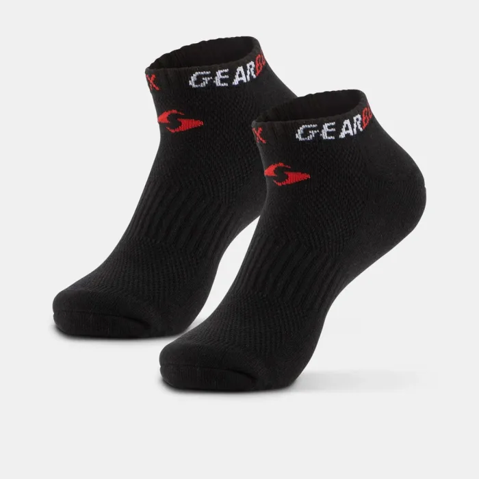 Tất pickleball Gearbox No-Show Socks - Black/Red/White