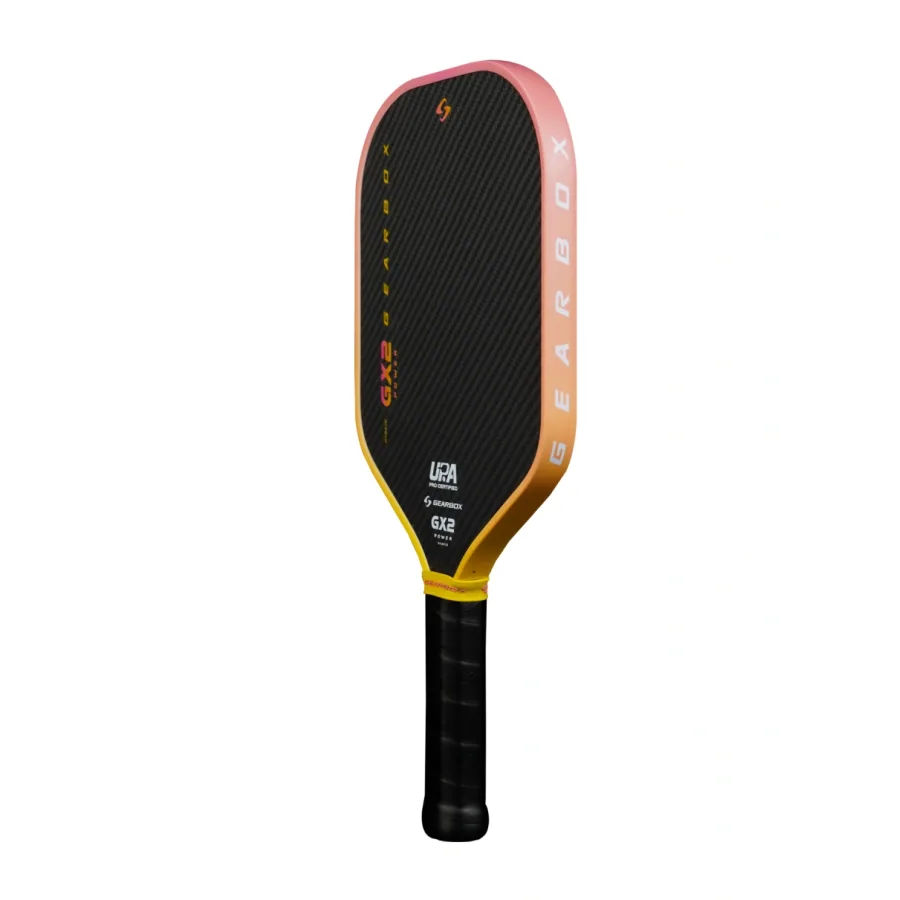 GX2 Power Hybrid Limited Edition Yellow Pink nhìn từ bên hông, thấy cạnh vợt và cán