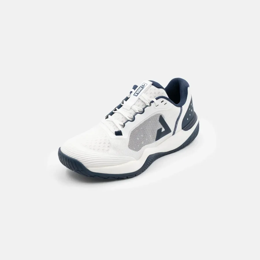 Giày pickleball nam JOOLA R4LLy White/Midnight Navy nhìn chéo
