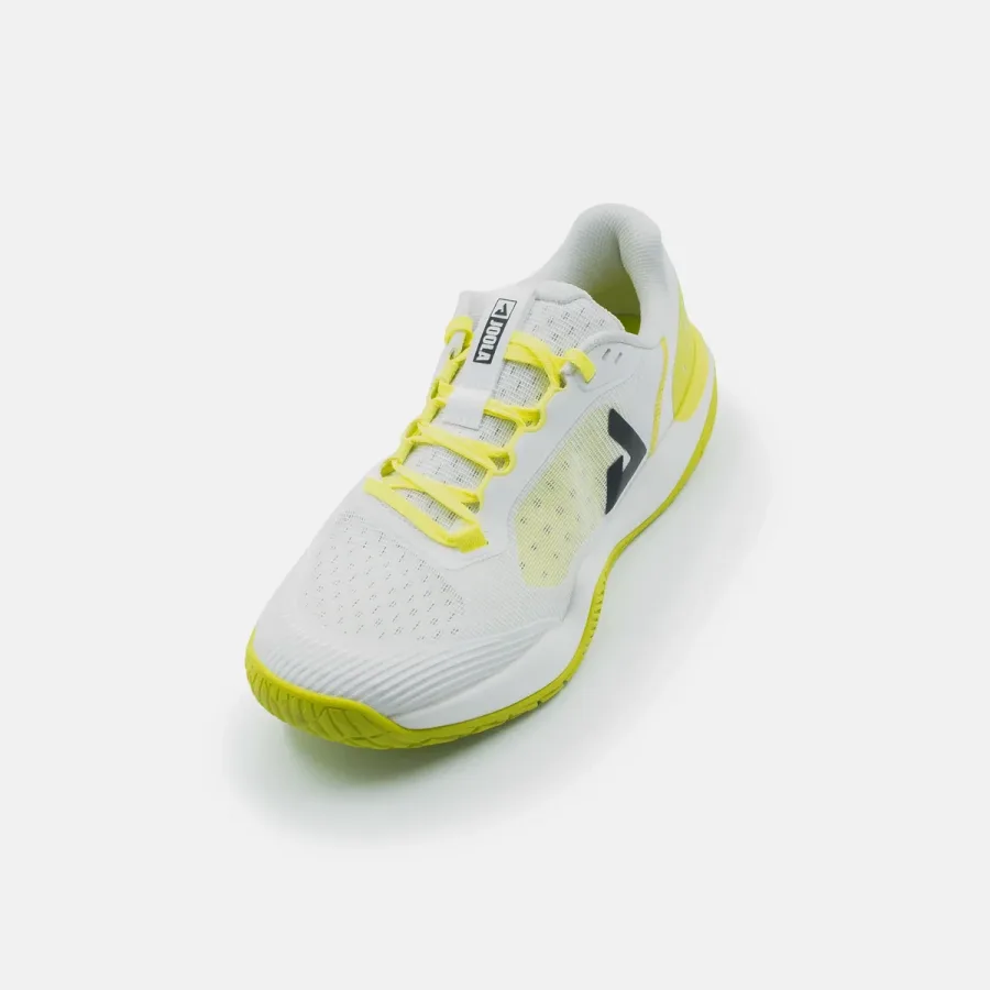 Giày JOOLA R4LLy White/Black-Pickleball Green nhìn chéo từ phía trên
