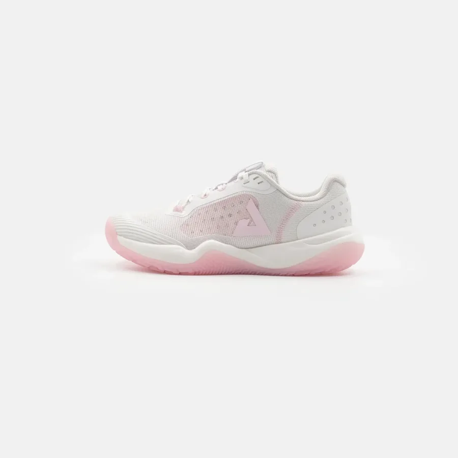 Giày pickleball nữ JOOLA R4LLy White/Light Pink nhìn ngang từ phía ngoài