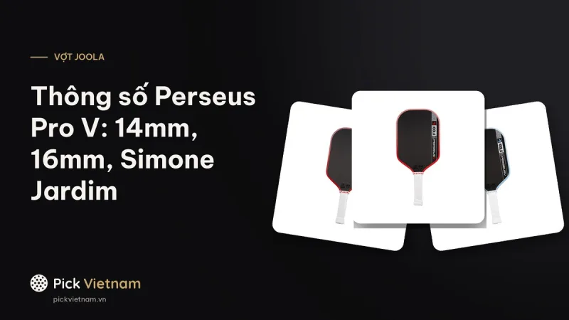 JOOLA Perseus Pro V: thông số bản 14mm, 16mm, Ben Johns và Simone Jardim