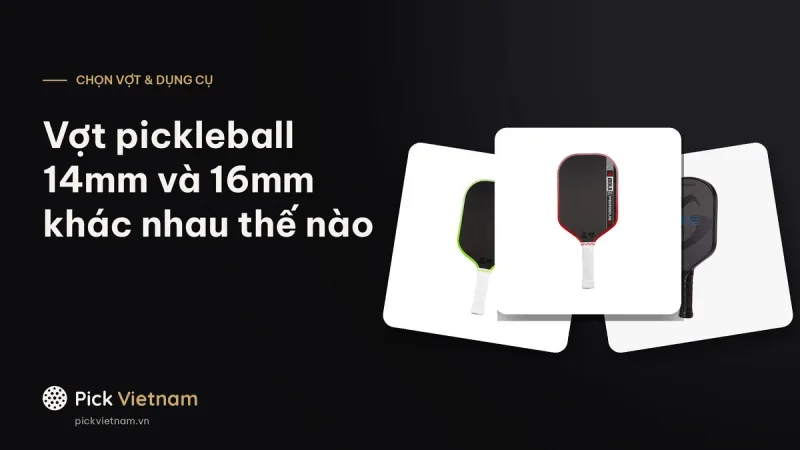 Vợt pickleball 14mm và 16mm khác nhau thế nào: lõi, trọng lượng, cán